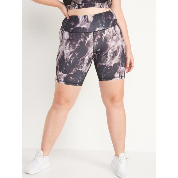 Old Navy NWT High Waisted Power Press Granite Gray Biker Shorts 4X - Picture 1 of 7